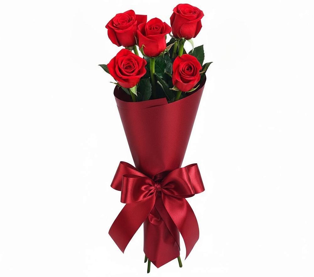 Букет 5 Красных роз Эдлесс Лав в Сынково