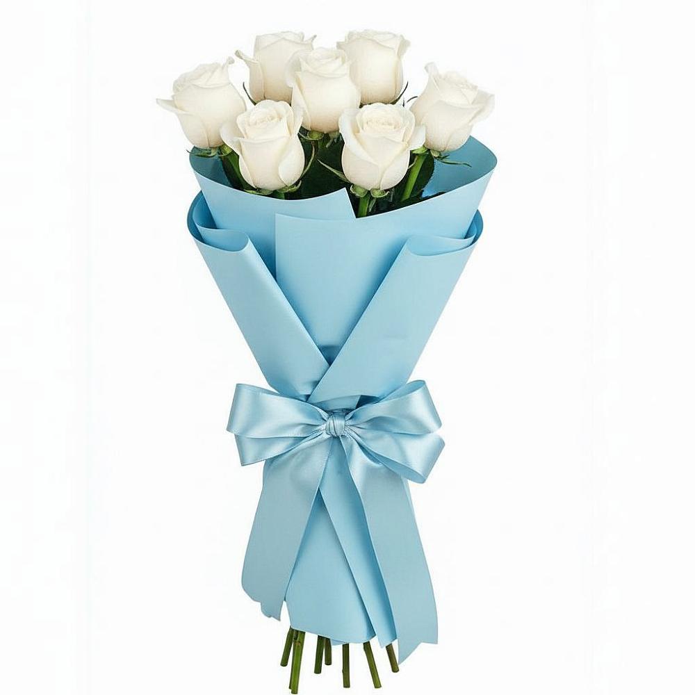 Букет 7 белых роз Проуд в Сынково