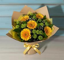 Букет цветов из:  Герберы и Хризантемы в Сынково