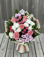 Букет цветов из:  Альстромерии, Гвоздики, Розы и Хризантемы #REPLACE_PRED# Сынково