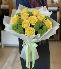 Букет цветов из:  Хризантемы и Розы #REPLACE_PRED# Сынково