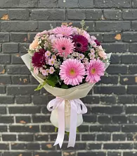 Букет цветов из:  Герберы и Хризантемы в Сынково