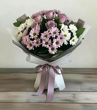 Букет цветов из:  Хризантемы и Розы в Сынково