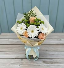 Букет цветов из:  Герберы, Розы и Хризантемы #REPLACE_PRED# Сынково