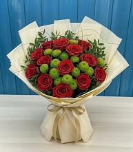 Букет цветов из:  Розы и Хризантемы в Сынково