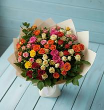 Букет Микс из разноцветных кустовых роз #REPLACE_PRED# Сынково